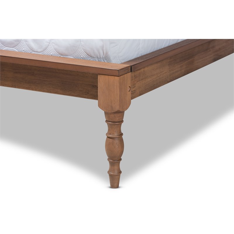 Baxton Studio Romy Queen Size Ash Brown Finished Wood Bed Frame