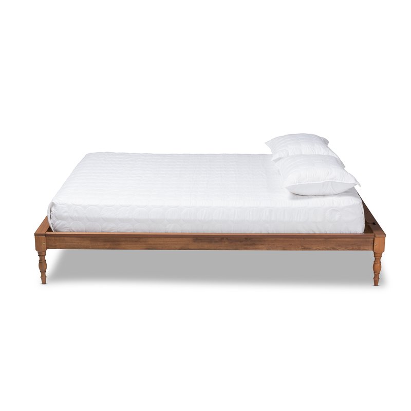Baxton Studio Romy King Size Ash Brown Finished Wood Bed Frame