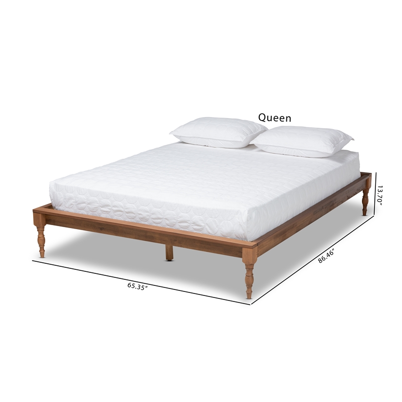 Baxton Studio Romy King Size Ash Brown Finished Wood Bed Frame