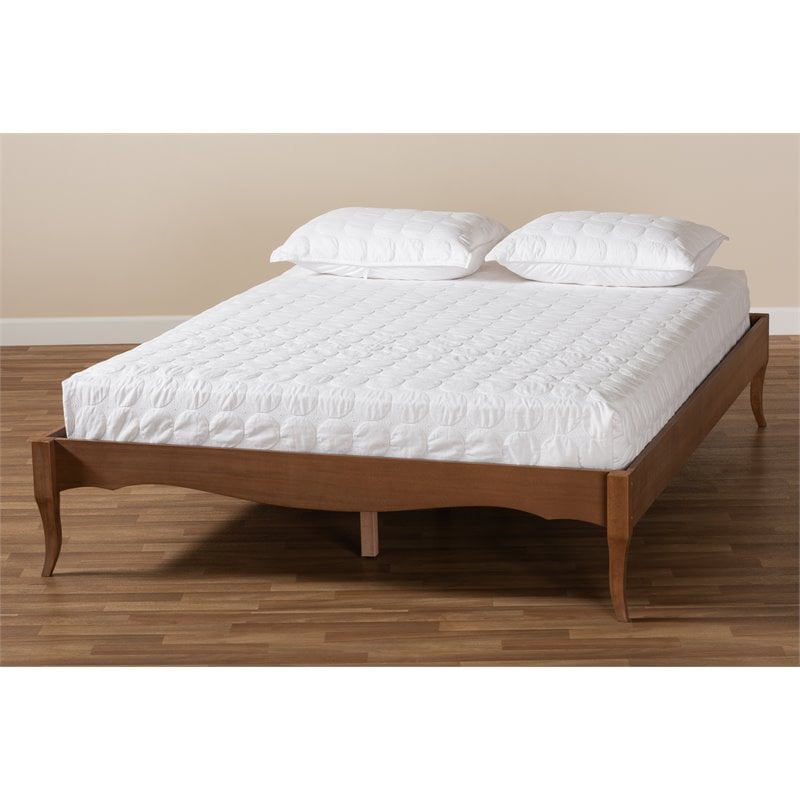 Baxton Studio Marieke Queen Size Ash Brown Finished Wood Bed Frame