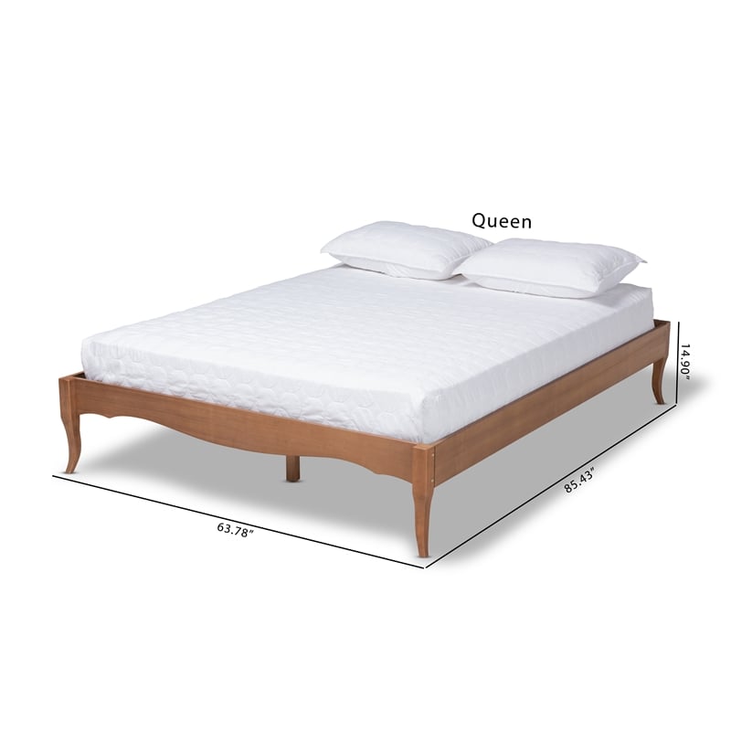 Baxton Studio Marieke Queen Size Ash Brown Finished Wood Bed Frame