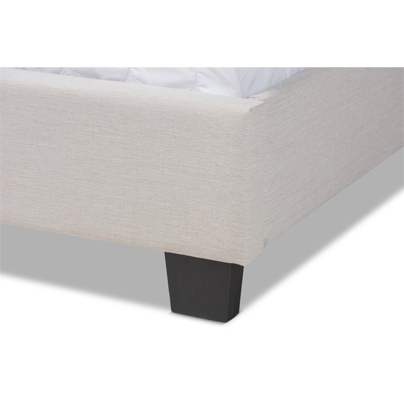 Baxton Studio Ansa Full Size Beige Fabric Upholstered Bed