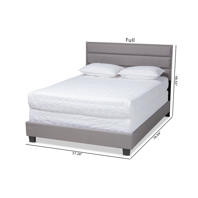 Baxton Studio Ansa Queen Size Gray Fabric Upholstered Bed
