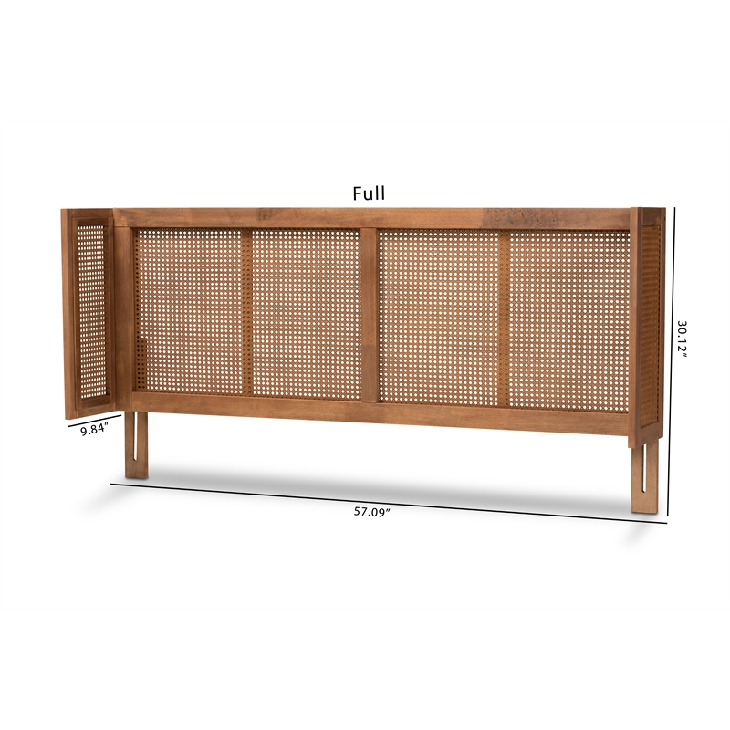 Baxton Studio Rina Queen Size Ash Brown Finished Wood Headboard