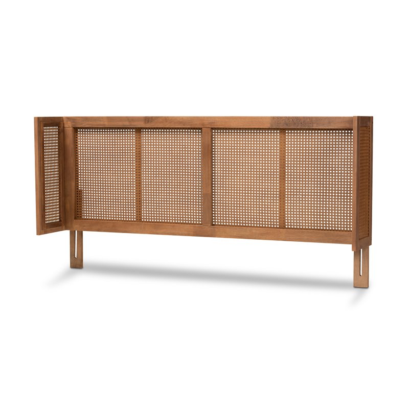 Baxton Studio Rina Queen Size Ash Brown Finished Wood Headboard