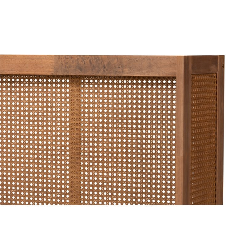 Baxton Studio Rina King Size Ash Brown Finished Wood Headboard