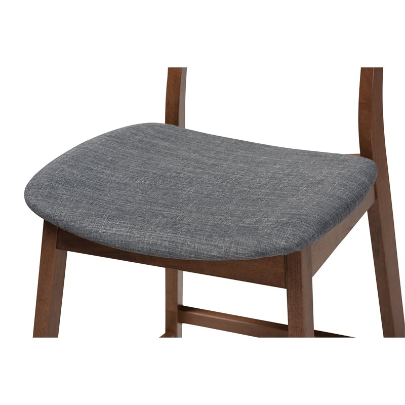 Set of 2 Baxton Studio Larine Dark Gray Upholstered Wood Counter Stools