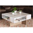 Baxton Studio Rasa Two-Tone White and Oak Finished Wood Coffee Table