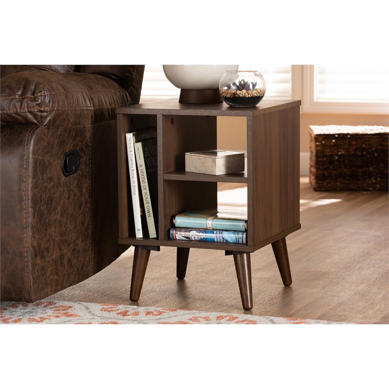 Baxton Studio Sami Brown Finished Wood End Table