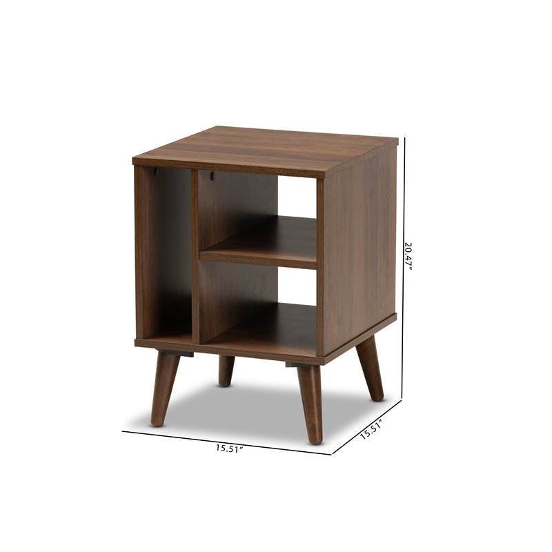 Baxton Studio Sami Brown Finished Wood End Table
