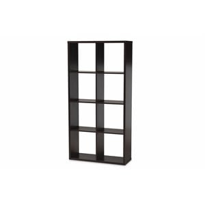 Baxton Studio Janne Dark Brown Finished 8-Cube Storage Shelf