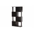 Baxton Studio Riva Dark Brown Finished Geometric Wood Bookshelf