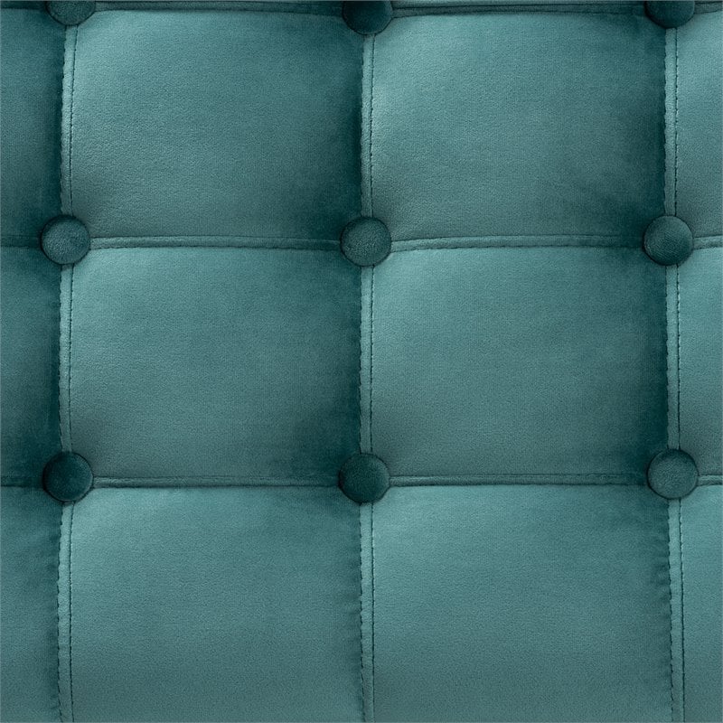 Baxton Studio Kaylee Teal Blue Velvet Upholstered Storage Ottoman Bench