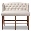 Baxton Studio Alira Beige Upholstered Walnut Finished Bar Stool Bench