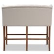 Baxton Studio Alira Beige Upholstered Walnut Finished Bar Stool Bench