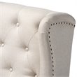 Baxton Studio Alira Beige Upholstered Walnut Finished Bar Stool Bench