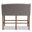 Baxton Studio Alira Grey Upholstered Walnut Finished Bar Stool Bench