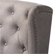 Baxton Studio Alira Grey Upholstered Walnut Finished Bar Stool Bench