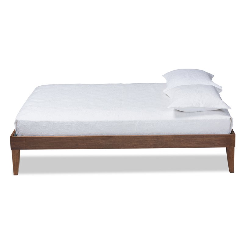 Baxton Studio Lucina Queen Size Walnut Finished Platform Bed Frame