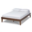 Baxton Studio Lucina Queen Size Walnut Finished Platform Bed Frame