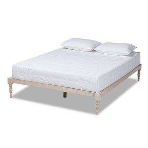 Baxton Studio Iseline Queen Size White Finished Wood Platform Bed Frame