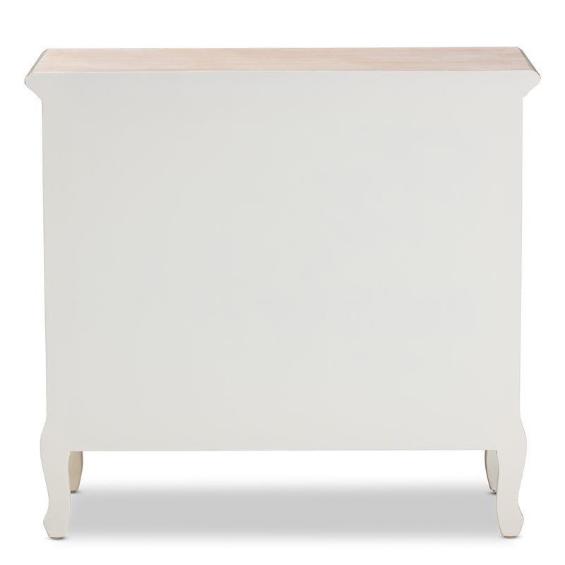 Baxton Studio Amalie White and Oak Finished 4-Drawer Accent Dresser