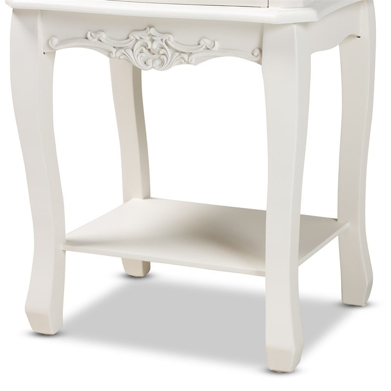 Baxton Studio Amalie Two-Tone White and Oak Finished 2-Drawer Wood End Table