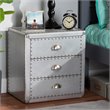 Baxton Studio Armel Silver Metal 3-Drawer End Table