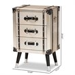 Baxton Studio Dilan Antique Silver Metal Trunk Inspired 3-Drawer End Table
