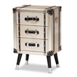 Baxton Studio Dilan Antique Silver Metal Trunk Inspired 3-Drawer End Table