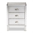 Baxton Studio Claude French Industrial Silver Metal 3-Drawer End Table