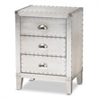 Baxton Studio Claude French Industrial Silver Metal 3-Drawer End Table