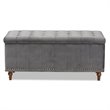 Baxton Studio Kaylee Grey Velvet Upholstered Storage Ottoman Bench