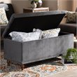 Baxton Studio Kaylee Grey Velvet Upholstered Storage Ottoman Bench
