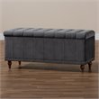 Baxton Studio Kaylee Grey Velvet Upholstered Storage Ottoman Bench
