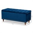 Baxton Studio Kaylee Navy Blue Velvet Upholstered Storage Ottoman Bench