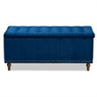 Baxton Studio Kaylee Navy Blue Velvet Upholstered Storage Ottoman Bench