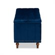 Baxton Studio Kaylee Navy Blue Velvet Upholstered Storage Ottoman Bench