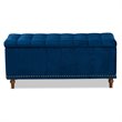 Baxton Studio Kaylee Navy Blue Velvet Upholstered Storage Ottoman Bench