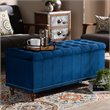 Baxton Studio Kaylee Navy Blue Velvet Upholstered Storage Ottoman Bench