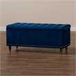 Baxton Studio Kaylee Navy Blue Velvet Upholstered Storage Ottoman Bench