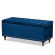 Baxton Studio Kaylee Navy Blue Velvet Upholstered Storage Ottoman Bench