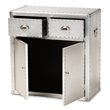 Baxton Studio Serge Silver Metal 2-Door Accent Storage Cabinet