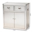 Baxton Studio Serge Silver Metal 2-Door Accent Storage Cabinet