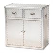 Baxton Studio Serge Silver Metal 2-Door Accent Storage Cabinet