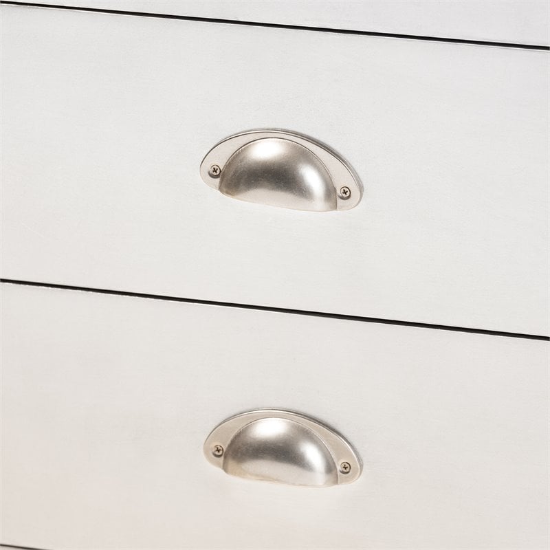 Baxton Studio Serge Silver Metal 2-Drawer Accent Storage Chest