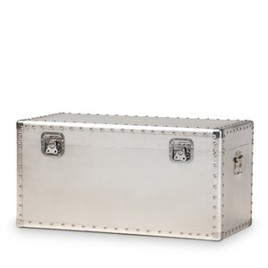Baxton Studio Serge Silver Metal Storage Trunk