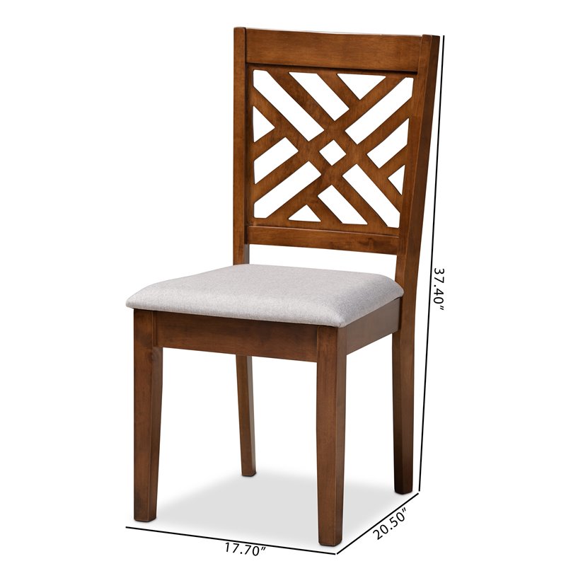 Baxton Studio Caron Wood Dining Chairs in Gray (Set of 4)