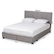 Baxton Studio Netti Fabric Tufted Platform Storage Queen Bed in Light Gray