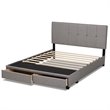 Baxton Studio Netti Fabric Tufted Platform Storage Queen Bed in Light Gray